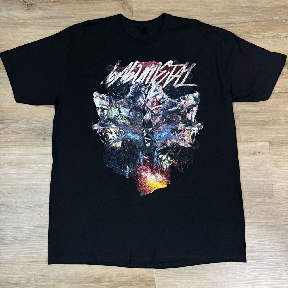 Baby Metal Wolf Graphic Japanese Band Tee Black Metal Galaxy World Tour Merch XL